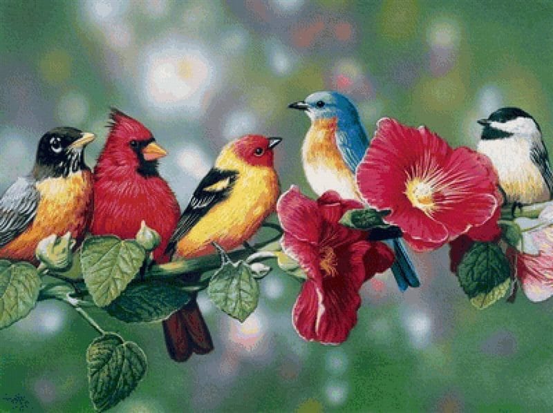 Картинки птицы и цветы (100 фото) #65