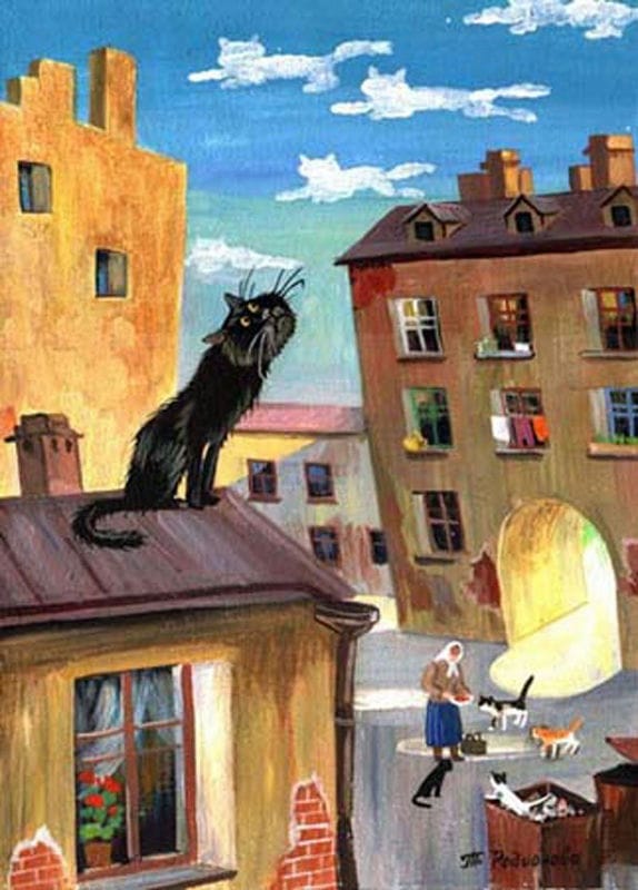 Картинки коты на крыше (65 фото) #29