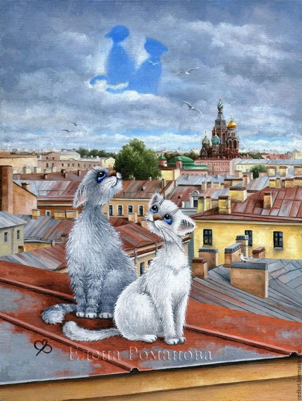 Картинки коты на крыше (65 фото) #54