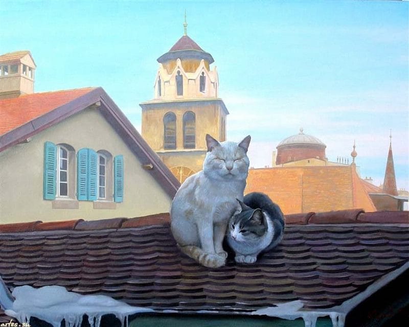 Картинки коты на крыше (65 фото) #28