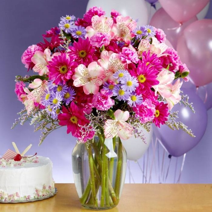 С днем рождения! 190 красивых картинок с букетами цветов #139