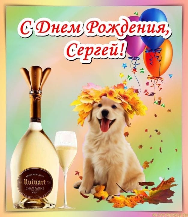 Сергей, с днем рождения! 180 открыток с поздравлениями #79