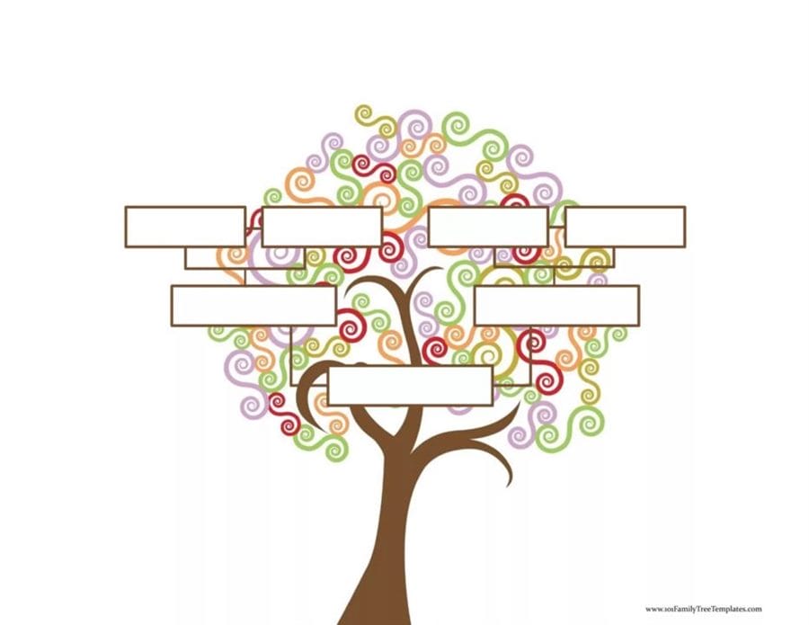 30 шаблонов генеалогического дерева для заполнения #11