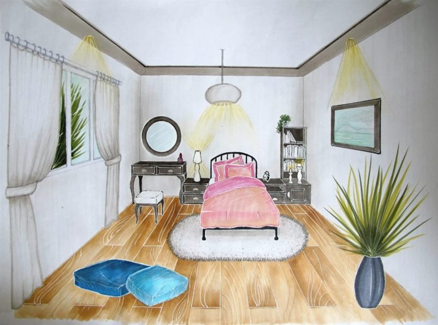 Интерьеры комнаты: 110 рисунков #19
