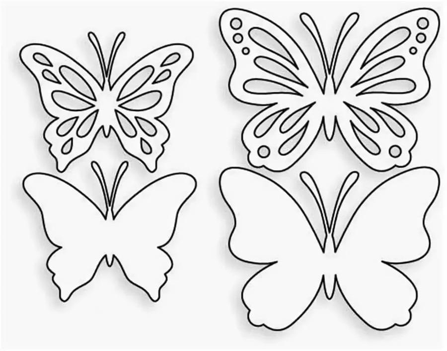 112 трафаретов бабочек для вырезания из бумаги #89