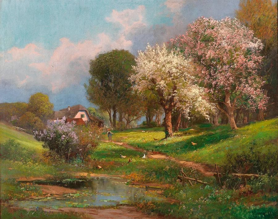Весенний пейзаж: 100 картин известных и не очень художников #56