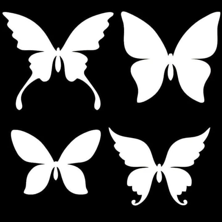 112 трафаретов бабочек для вырезания из бумаги #66