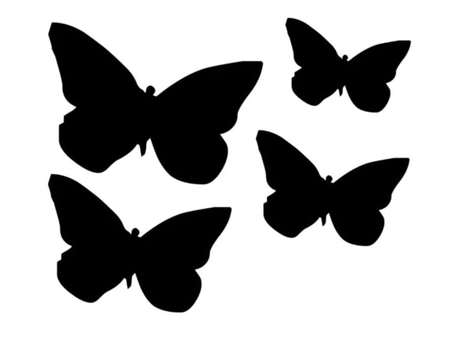 112 трафаретов бабочек для вырезания из бумаги #58
