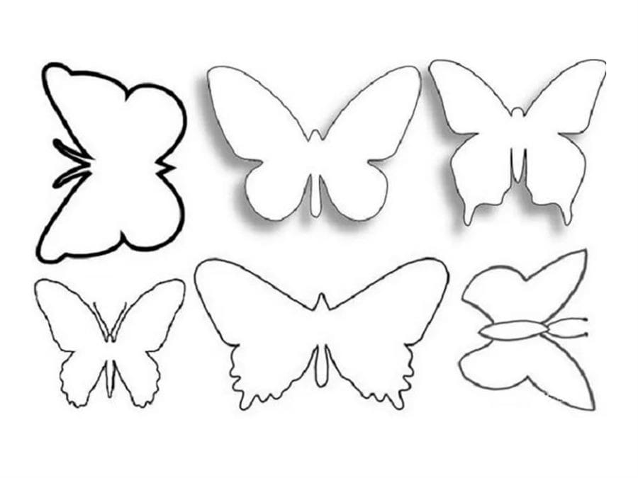 112 трафаретов бабочек для вырезания из бумаги #54