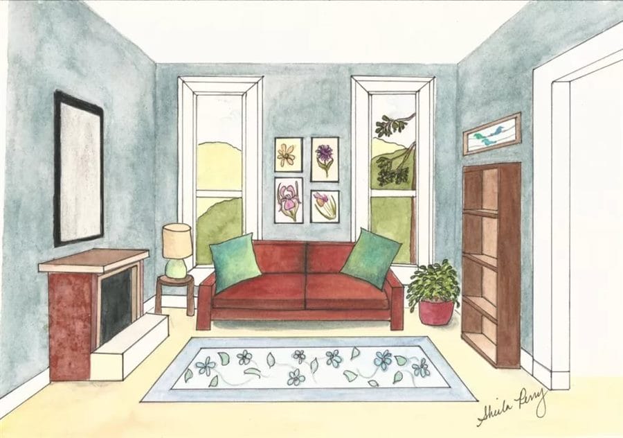 Интерьеры комнаты: 110 рисунков #47