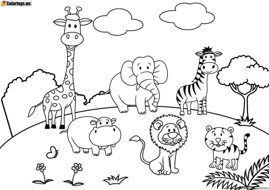 110 раскрасок с животными для девочек и мальчиков #17