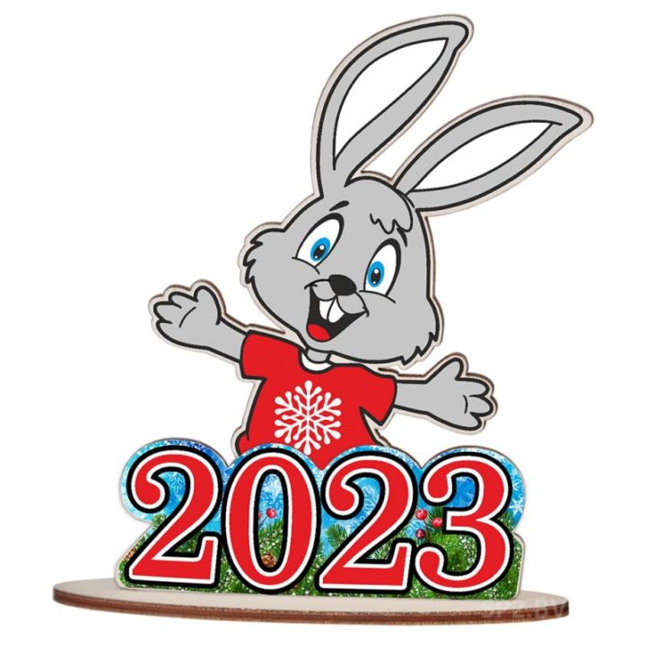 310 открыток с поздравлениями с Новым 2023 Годом кролика #324