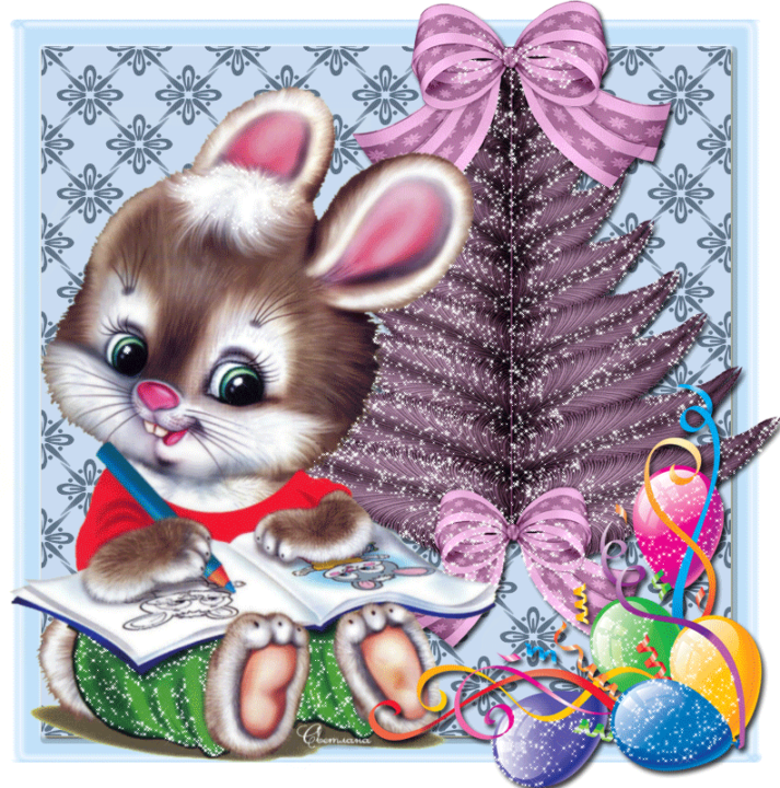 310 открыток с поздравлениями с Новым 2023 Годом кролика #369