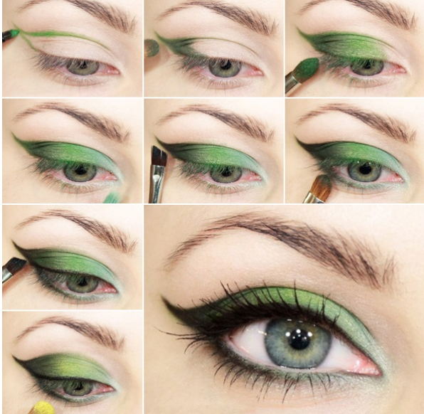 Дневной и вечерний макияж для зеленых глаз и темных волос: пошаговые фото, видео #43