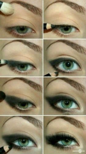 Дневной и вечерний макияж для зеленых глаз и темных волос: пошаговые фото, видео #19