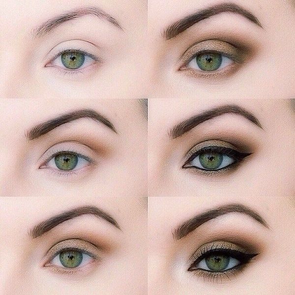 Дневной и вечерний макияж для зеленых глаз и темных волос: пошаговые фото, видео #10
