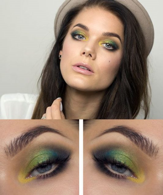 Дневной и вечерний макияж для зеленых глаз и темных волос: пошаговые фото, видео #11