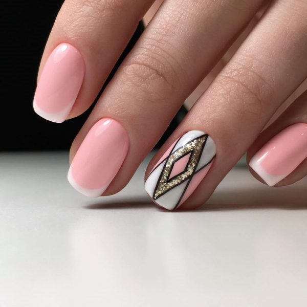 Розовый дизайн ногтей: лучшие идей 2018 #17