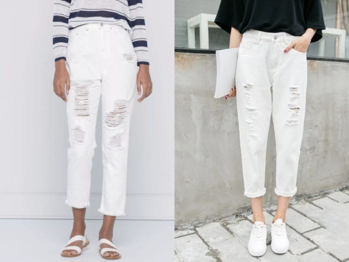С чем носить белые женские джинсы и фото модных образов #11