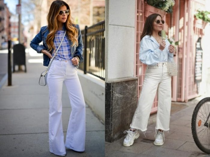 С чем носить белые женские джинсы и фото модных образов #17