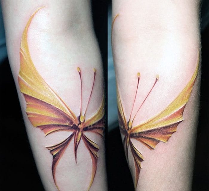 Эскизы тату с бабочкой – 80 лучших фото-идей со значением #20