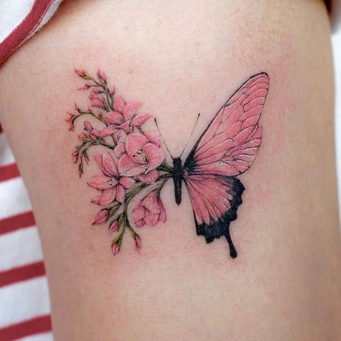 Эскизы тату с бабочкой – 80 лучших фото-идей со значением #34