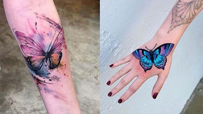 Эскизы тату с бабочкой – 80 лучших фото-идей со значением #17