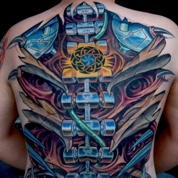 Эскизы татуировок на спине для мужчин с фото #18
