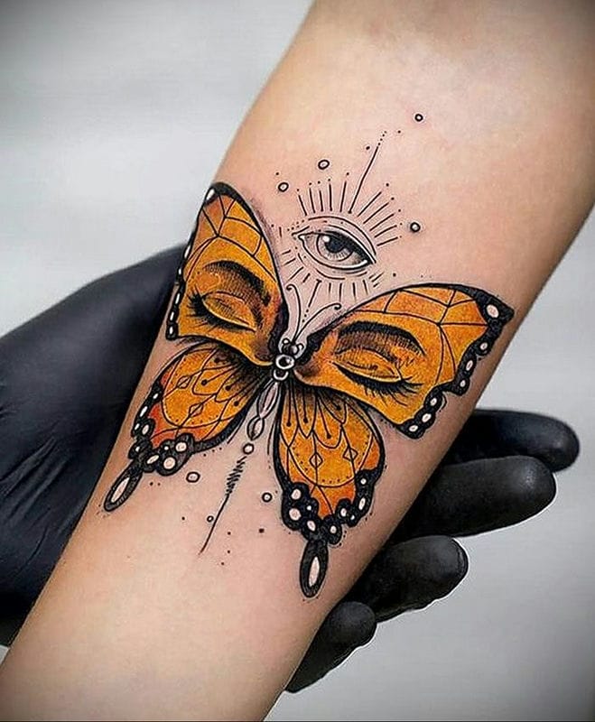 Эскизы тату с бабочкой – 80 лучших фото-идей со значением #31