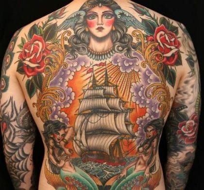 Эскизы татуировок на спине для мужчин с фото #23