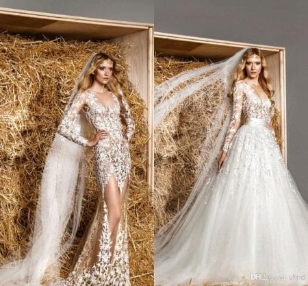Красивые и модные свадебные платья 2022 года с фото #33