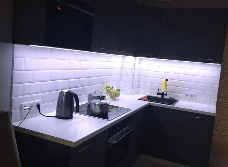 Подсветка рабочей зоны на кухне – 5 этапов монтажа (как делается, варианты подсветки) #55