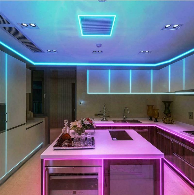 Подсветка рабочей зоны на кухне – 5 этапов монтажа (как делается, варианты подсветки) #39