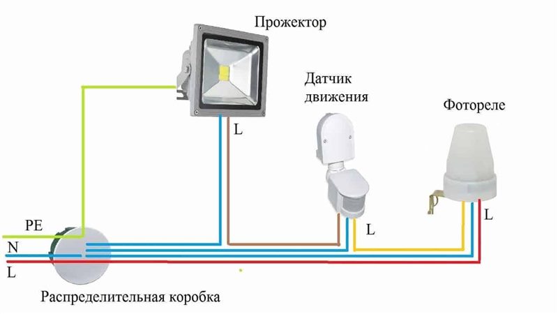 Схемы подключения датчика движения: с выключателем и без (как правильно установить к лампочке и настроить освещение) #18