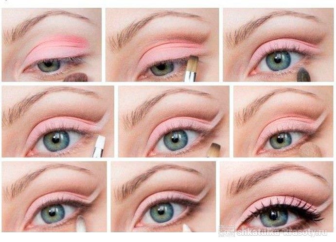 Макияж глаз розовыми тенями #8
