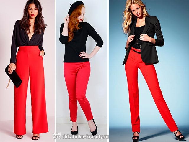 С чем носить красные брюки, джинсы #21