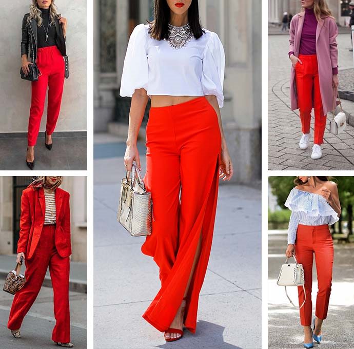 С чем носить красные брюки, джинсы #1