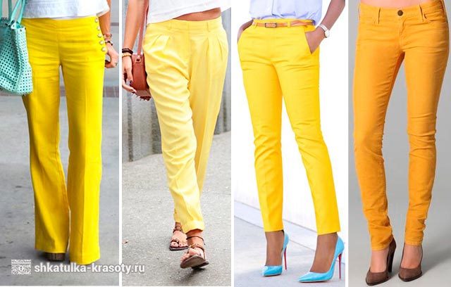 С чем носить желтые брюки, джинсы — 170 фото #1