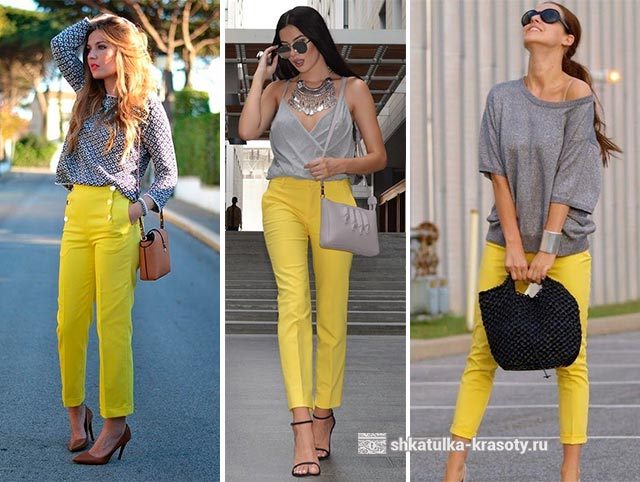 С чем носить желтые брюки, джинсы — 170 фото #44