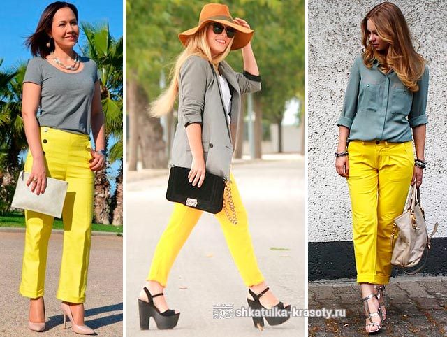 С чем носить желтые брюки, джинсы — 170 фото #47