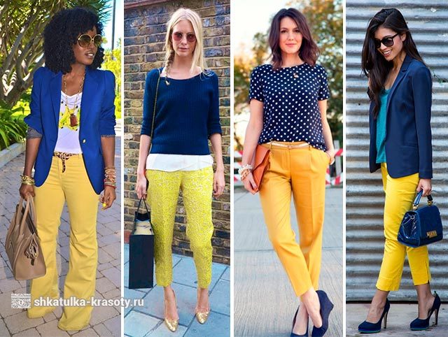 С чем носить желтые брюки, джинсы — 170 фото #23