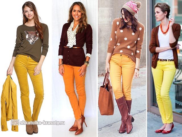 С чем носить желтые брюки, джинсы — 170 фото #56