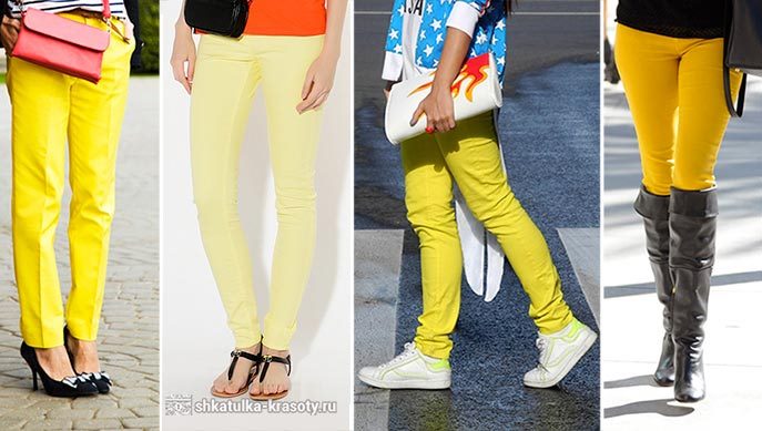 С чем носить желтые брюки, джинсы — 170 фото #3