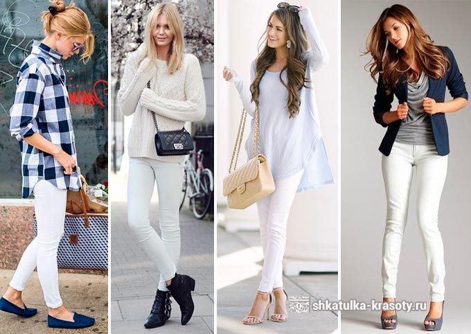 С чем носить белые джинсы, брюки — 190 фото, 2023 #48