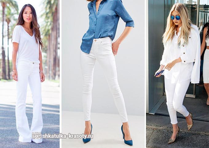С чем носить белые джинсы, брюки — 190 фото, 2023 #1