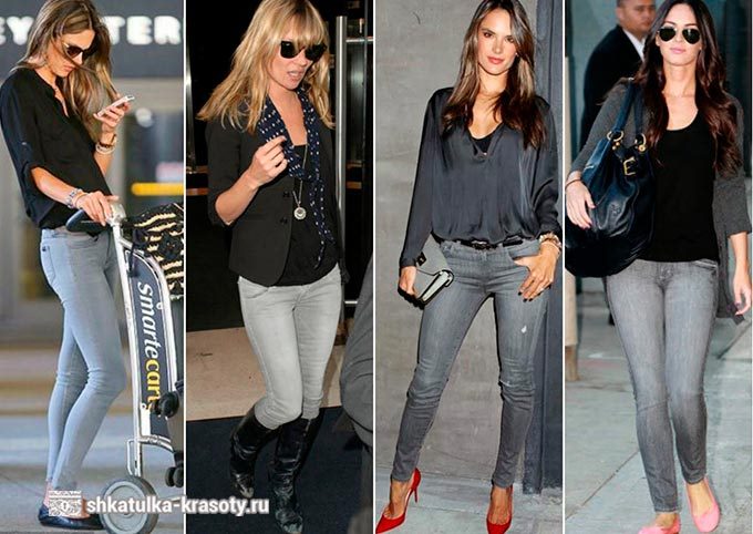 С чем носить серые джинсы (светлые, темные) — фото 2023 #6