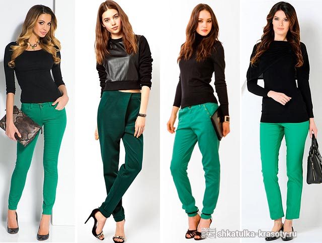 С чем носить зеленые брюки, джинсы — 190 фото #15