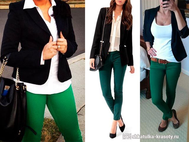 С чем носить зеленые брюки, джинсы — 190 фото #19