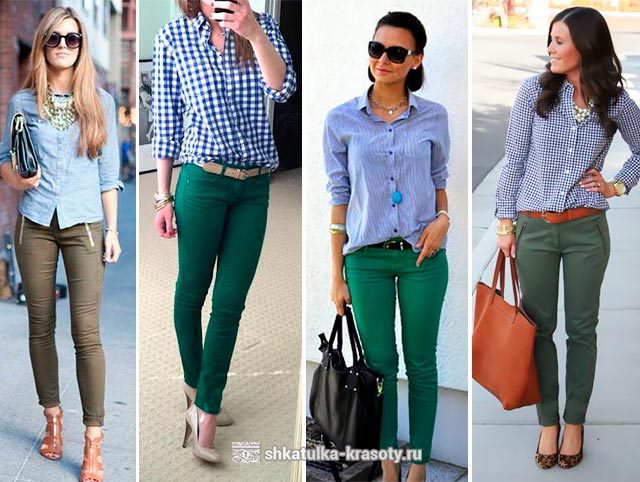 С чем носить зеленые брюки, джинсы — 190 фото #41