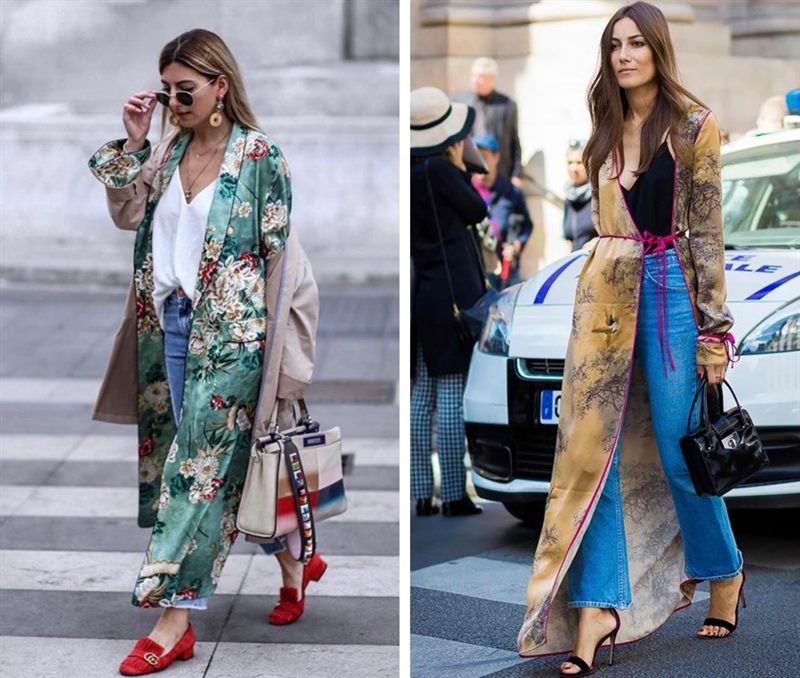 С чем носить платье-халат кимоно #1